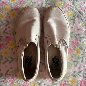 Vans Off-White Canvas Slip-Ons